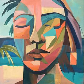 Frau Kubistische Kunst von Poster Art Shop