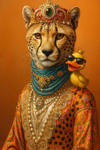 Le guépard royal et le canard bouffon de la cour