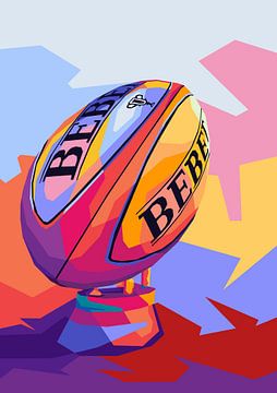 Rugbybal Pop Art van Azlan Xavier