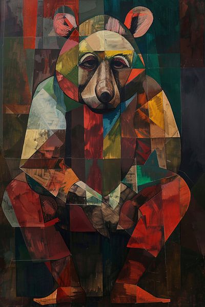 Abstract Cubist Bear in Colour by Imperial Art House