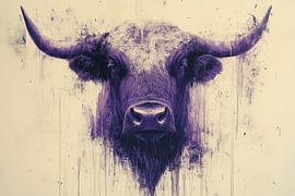 Taurus Portrait in Purple Intense Strength by Eva Lee