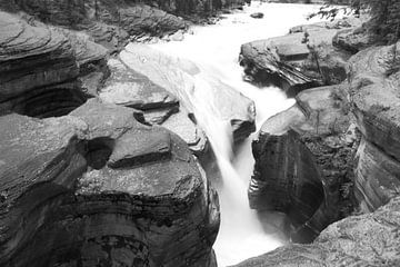 Waterfall black and white by Ineke Huizing