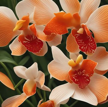 Oranje Orchideen beeldvullend