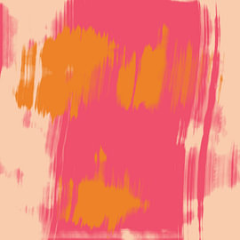 Neonrosa und Orange. Farbenfrohes abstraktes Gemälde von Dina Dankers