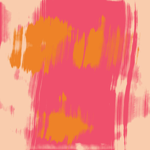 Neonrosa und Orange. Farbenfrohes abstraktes Gemälde von Dina Dankers