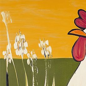 Huhn in Gelb und Grün von Moderne Kollektion