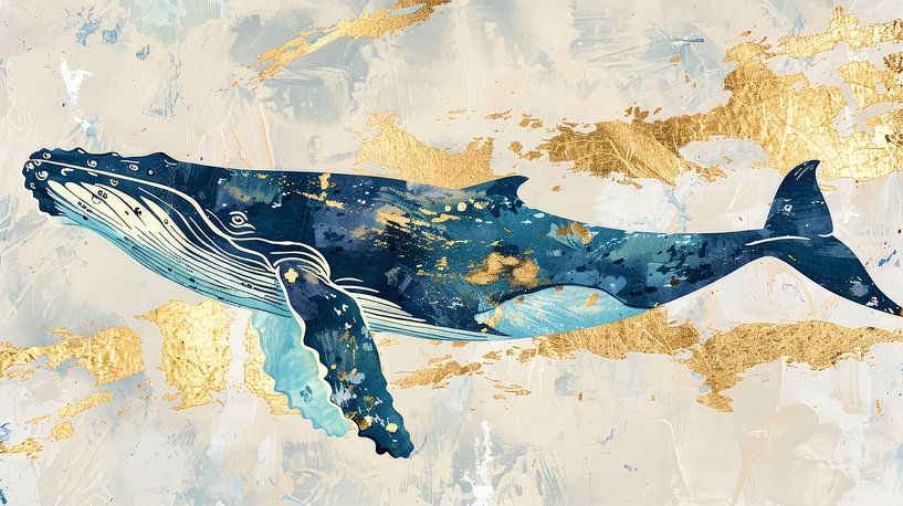 Baleine à bosse dans les aurores boréales par ByNoukk