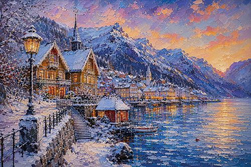 Balestrand in Noorwegen schilderij.