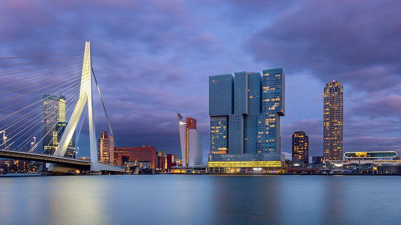 Erasmus Bridge at night by Brahim Hannane
