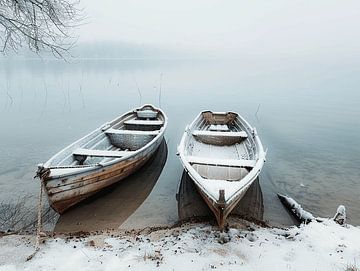 Op Winters roeiavontuur over de wateren van Istrië. van Karina Brouwer