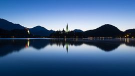 Church on the island in the lake of Bled by Denis Feiner