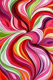 Colourful abstract swirls in vibrant hues by Art & Soul Creations