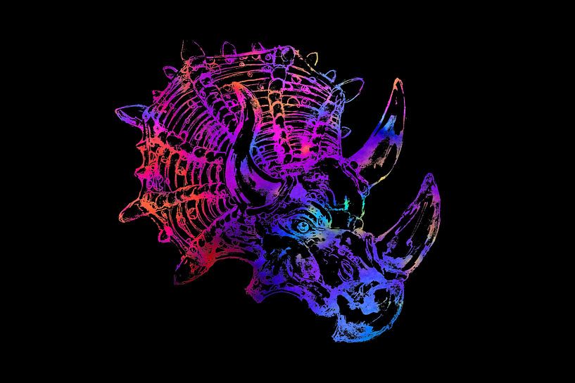 Dinosaure Triceratops arc-en-ciel par Sebastian Grafmann