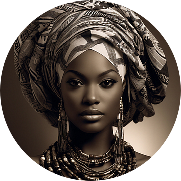 Portret: Afrikaanse vrouw met hoofddoek van Bianca ter Riet