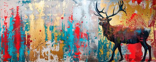 Gemälde Hirsch Modern von Kunst Laune