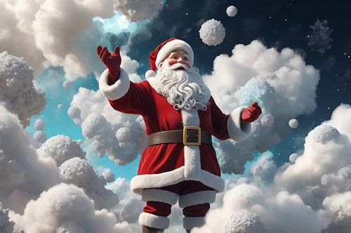 der weihnachtsmann in der wolke