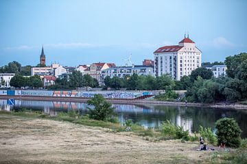 Magdeburg - view from the city park over the river Elbe to Buckau by t.ART