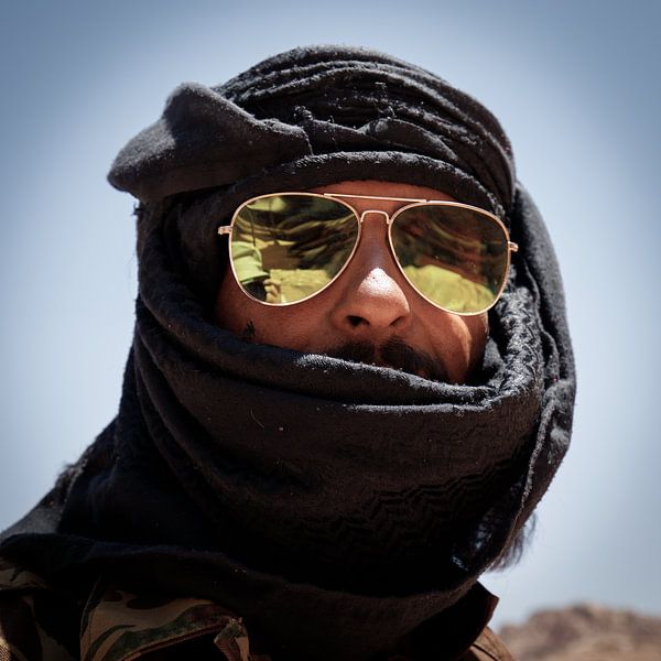 Bedoeïne woestijngids in Petra, Jordanië. van Wim van Gerven