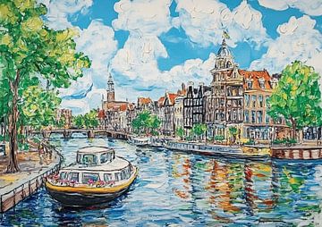 Amsterdam van Abstract Schilderij
