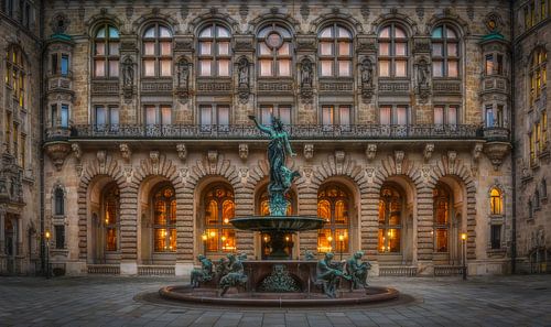 Hamburg city hall backyard