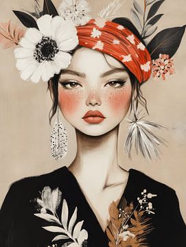 Modern portret, illustratie van Carla Van Iersel