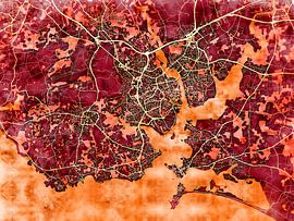 Map of Lorient with the style 'Amber Autumn' by Maporia