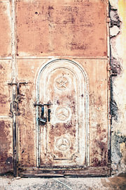Weathered door in Tan-Tan, Morocco by Ron van der Stappen