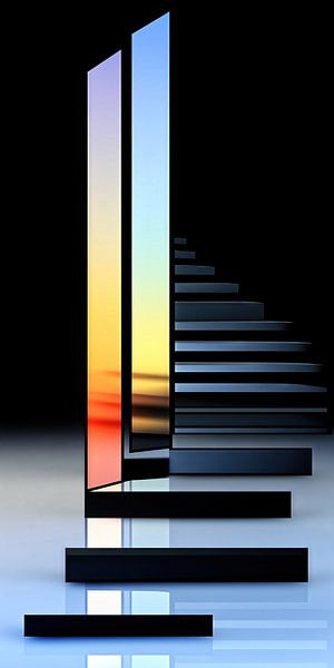 Treppe zum Sonnenuntergang von Frank Heinz