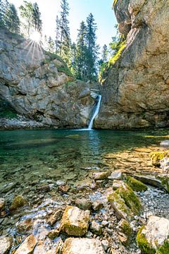 Buchenegg waterfall in summer by Leo Schindzielorz