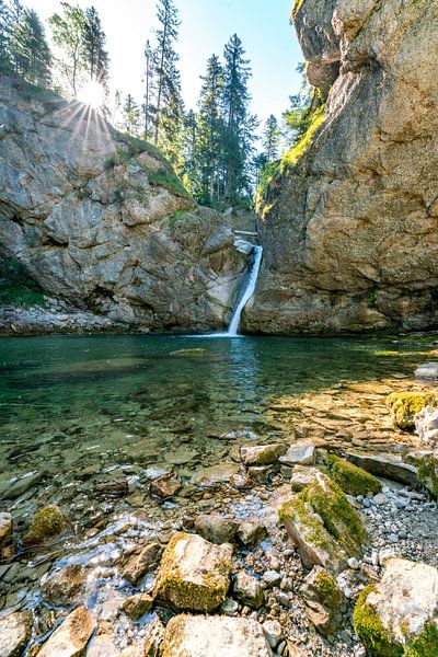 Buchenegg waterval in de zomer van Leo Schindzielorz