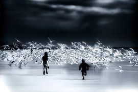 Children playing on the beach by Voss photography