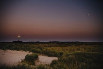 Lighthouse and the Moon by Nico van der Vorm