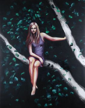 Girl in tree by Marije du Bateau