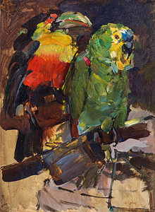Tukan und Papagei, Carl Fahringer