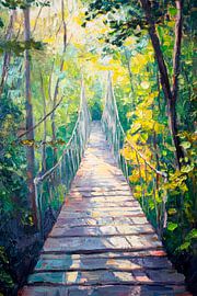 Hängebrücke im Wald von Poster Art Shop