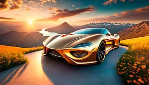 Racewagen met gouden kleur van Mustafa Kurnaz