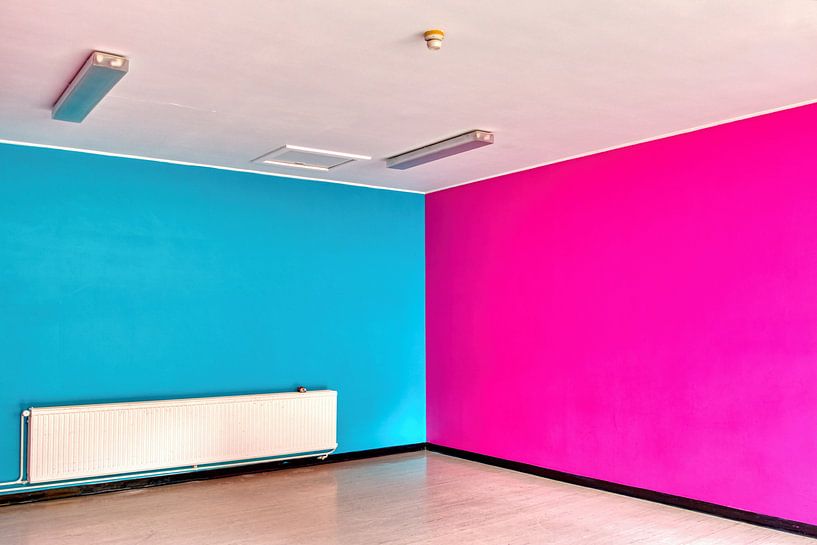 HDR Blue and pink room by W J Kok