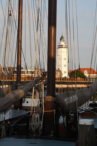 Panorama met vuurtoren
