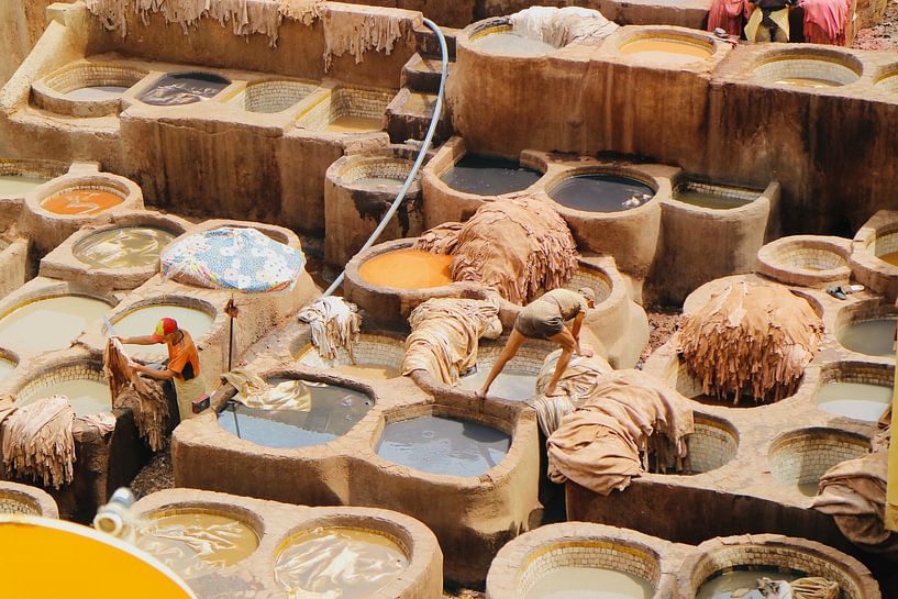 The Historic Tanneries of Fez - Moroccan Craftmanship in warm earth tones by Arman Angishan