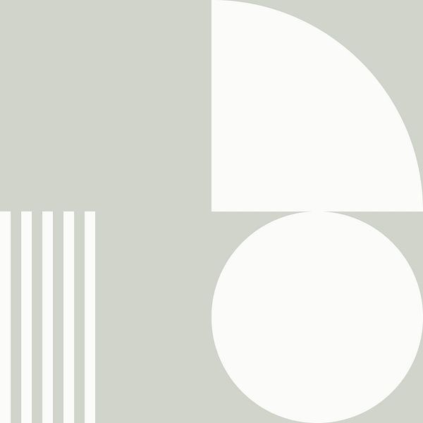Modern abstract geometric art in sage green and off white no. 8 by Dina Dankers