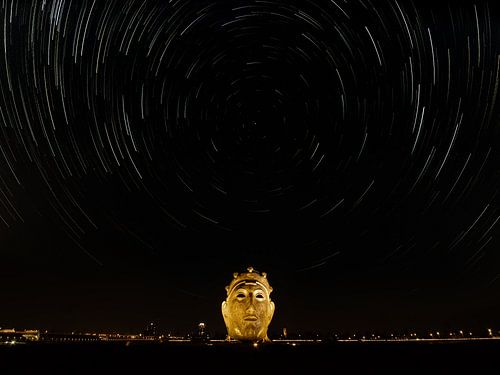 Star trailing het gezicht van Nijmegen van Johannes Jongsma