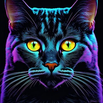 Neon/Schwarzlicht Art of Cat von Johanna's Art
