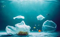 Plastic zakken in het water, illustratie van Animaflora PicsStock thumbnail