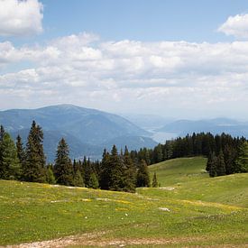 Villacher Alpstrasse op de Dobratsch, Karinthie, uitzicht op bergmeren van Jani Moerlands
