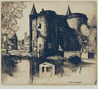 William Strang, Gentpoort, Brugge - 1898 van Atelier Liesjes thumbnail