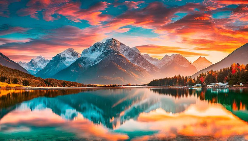 Landschap met bergen van Mustafa Kurnaz