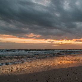 Zonsondergang Maasvlakte van PJS foto
