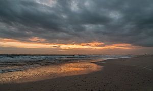 Zonsondergang Maasvlakte van PJS foto