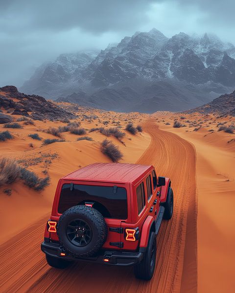 Robuuste Jeep Wrangler in Majestic Dunes van Lufy
