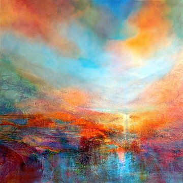 Glühendes Abendlicht - die Farben eines Abends im August von Annette Schmucker
